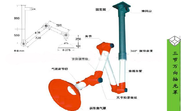 實驗室專用萬向排煙罩